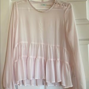 Long sleeve shear top